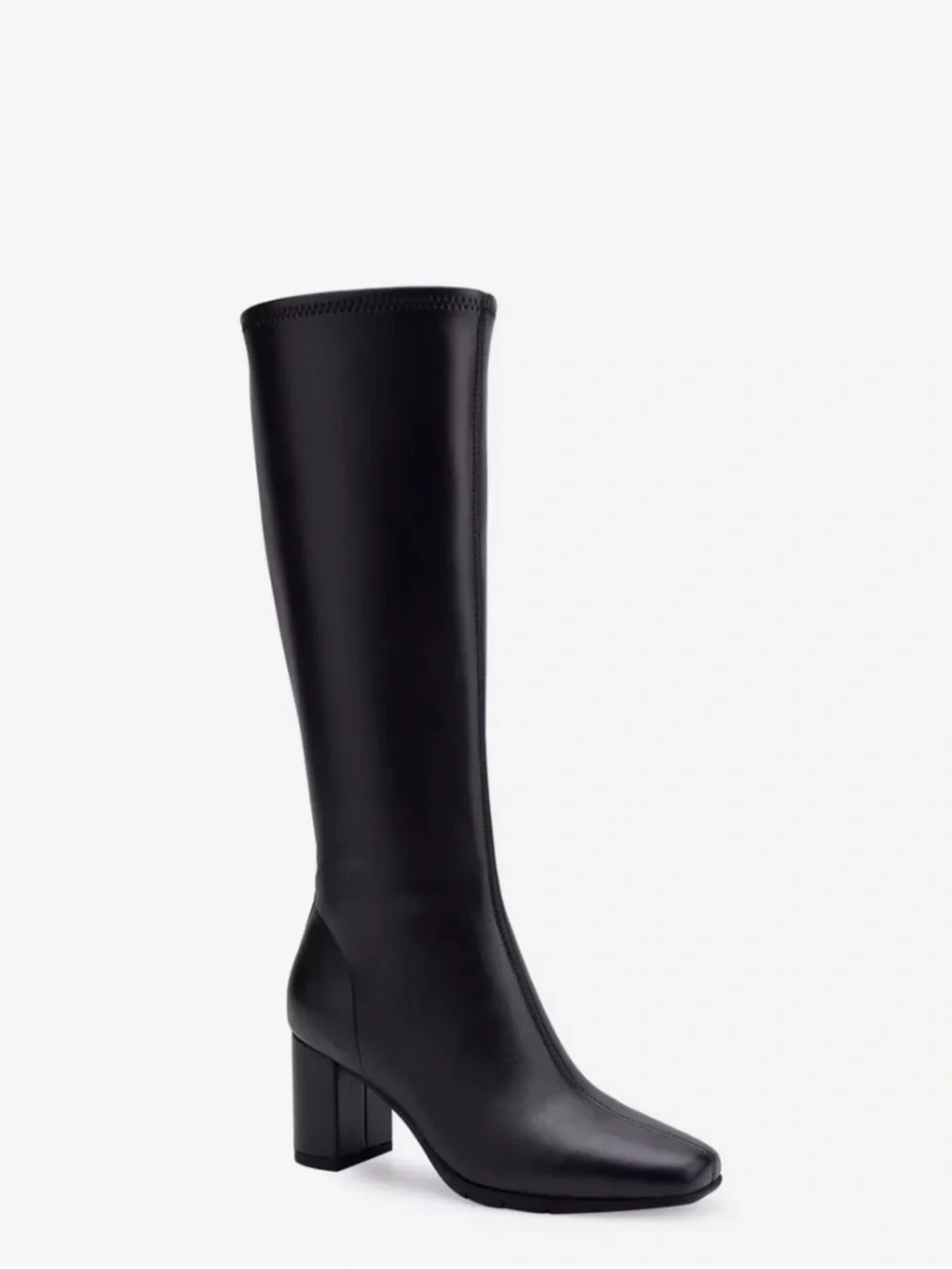 New Aerosole Black Knee-High Block Heel Women's Boot size 8W